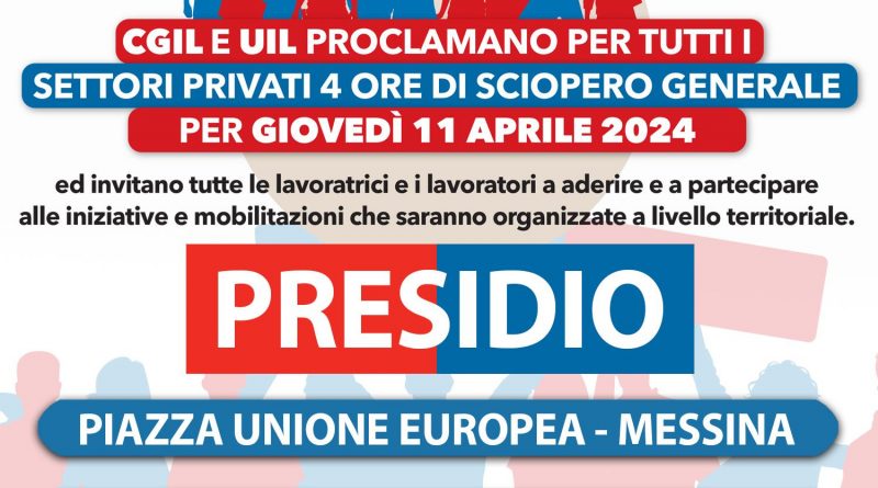 Basta morti sul lavoro, lo sciopero e la protesta dell’11 aprile dedicati al lavoratore messinese e a tutte le vittime